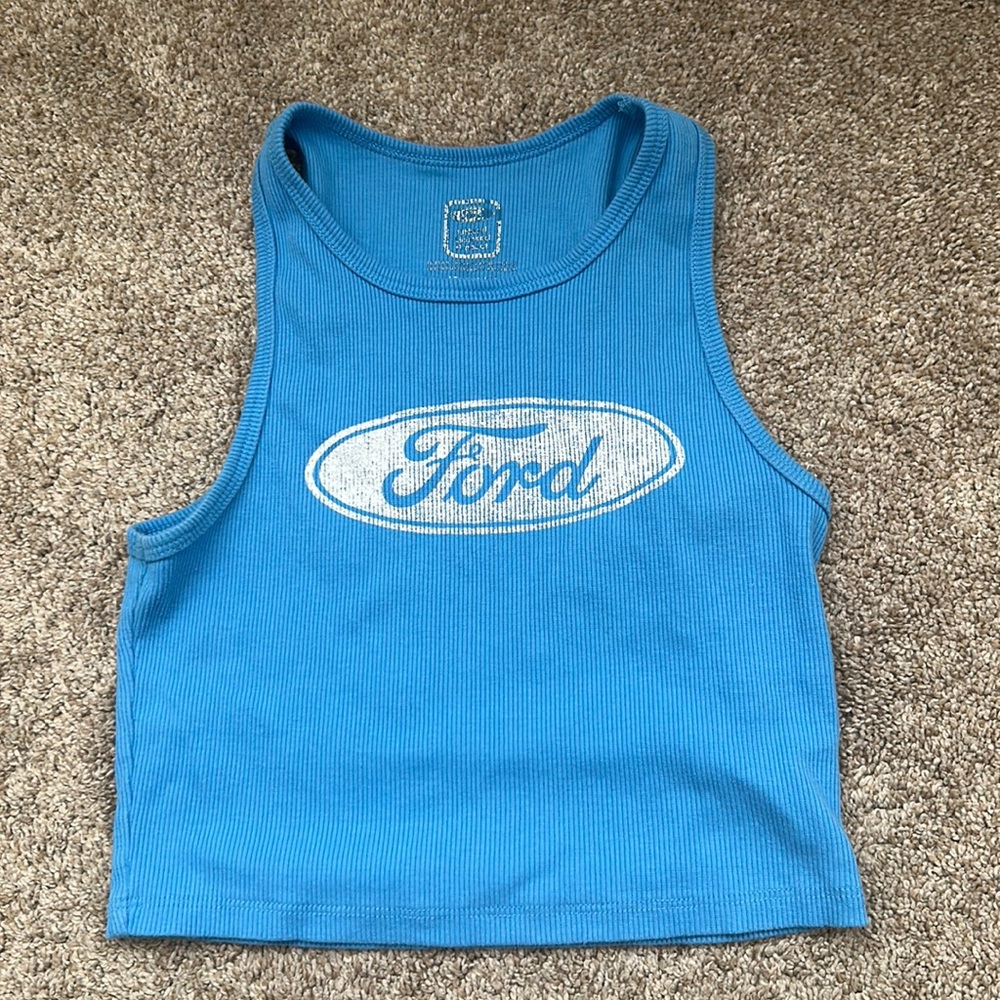 blue ford tank top size small